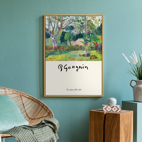 ポール・ゴーギャン、【花びん】、希少な画集画より、新品高級額・額装付 Paul Gauguin（ポール ゴーギャン） 白い馬 アートポスター