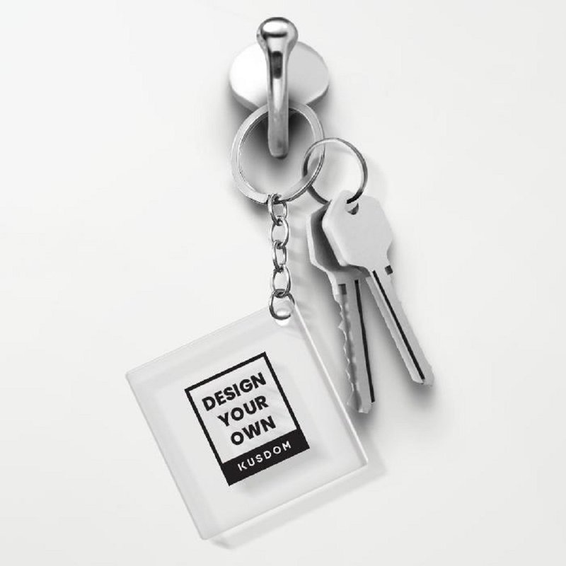 Square acrylic keychain - ที่ห้อยกุญแจ - พลาสติก สีใส