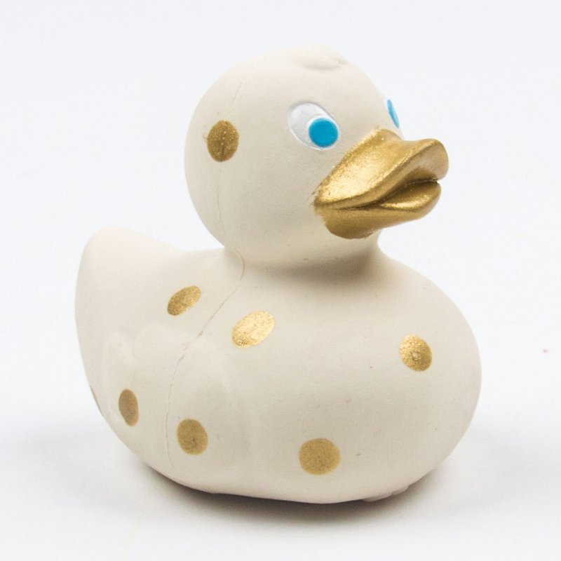 Spain Oli & Carol Miniature Duck - Gold Gusset / Bath Toy - ของเล่นเด็ก - ยาง สีทอง