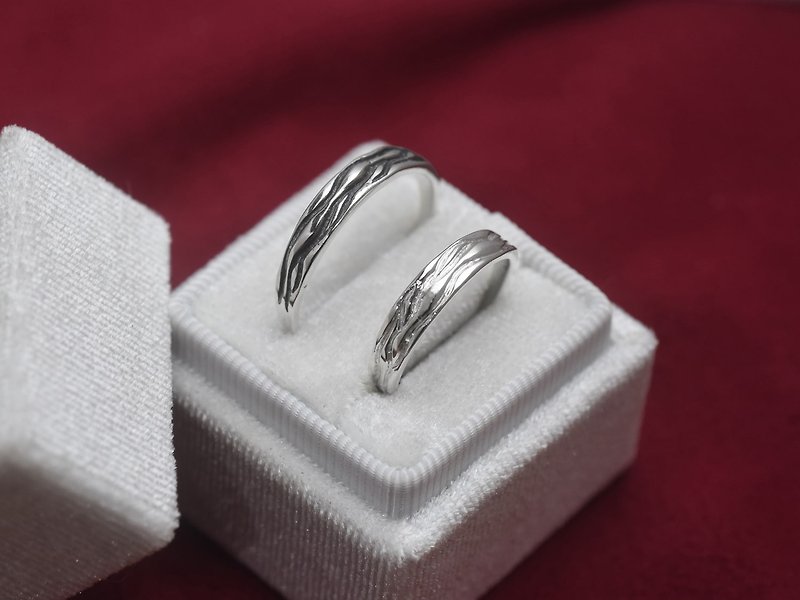 River ring, s925 sterling silver couple rings - แหวนคู่ - เงินแท้ สีเงิน