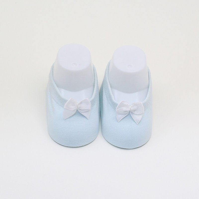 Ribbon-baby socks, Baby Gift Newborn Baby Girl cool Socks with ribbon - ถุงเท้าเด็ก - ผ้าฝ้าย/ผ้าลินิน สีน้ำเงิน