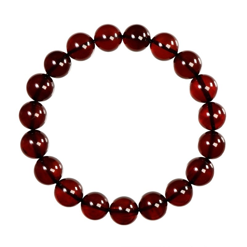 【正佳珠寶】琥珀血珀 頂級高淨體血珀 9.8-10.3mm 琥珀血珀手珠 - 手鍊/手環 - 半寶石 多色