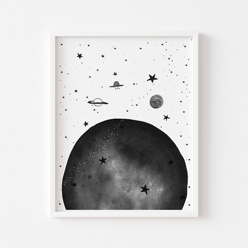 ABCco Space planet, 行星, Space print, Cute poster, For nursery decor, Digital file