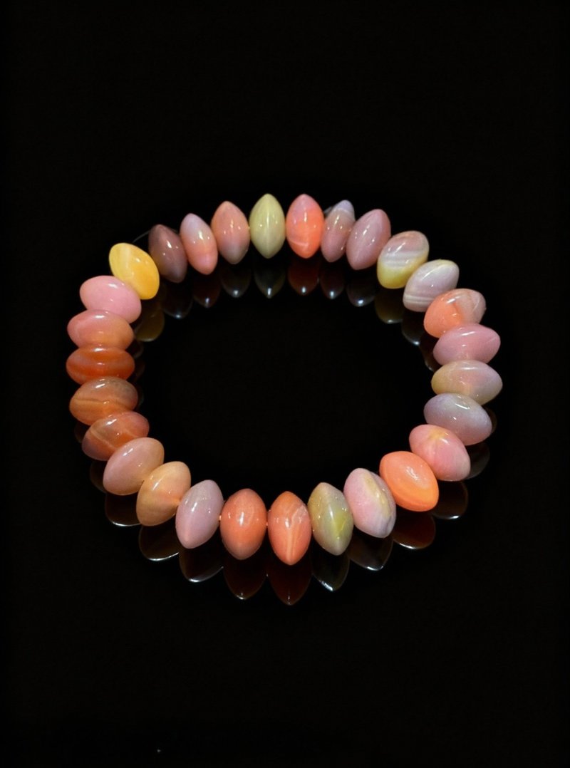 Crystal.EAA Salt Source Agate Abacus Bead Bracelet - Bracelets - Jade Pink