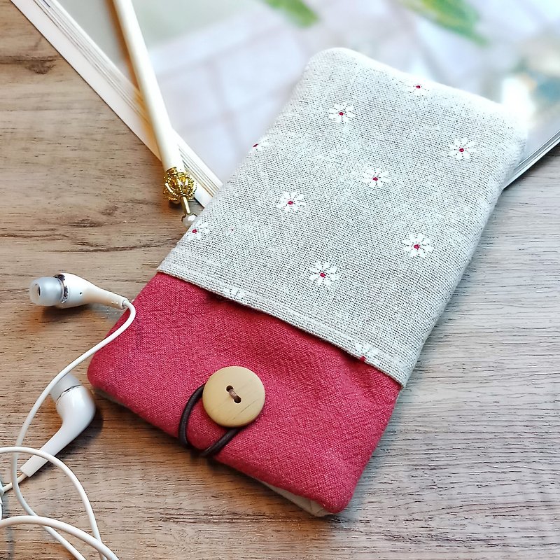 iPhone sleeve, Samsung Galaxy Note 8 case, cell phone pouch, iPod sleeve (P-265) - Phone Cases - Cotton & Hemp White