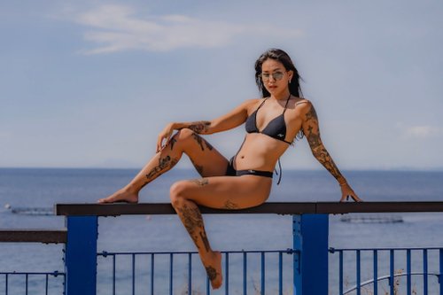 Mata Swim 加州系列 三角形綁帶上衣 極致黑