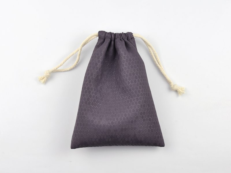 柔軟PU皮革束口袋 防水抽繩小袋 暗紫色 - 化妝袋/收納袋 - 人造皮革 紫色