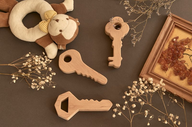 wooden keys for baby, wooden toys, birthday gift for toddler - 寶寶/兒童玩具/玩偶 - 木頭 