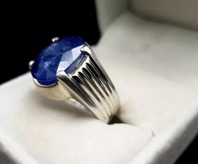 最も優遇 メンズサファイアリング男性用天然サファイアリング 10ct プラス アクセサリー