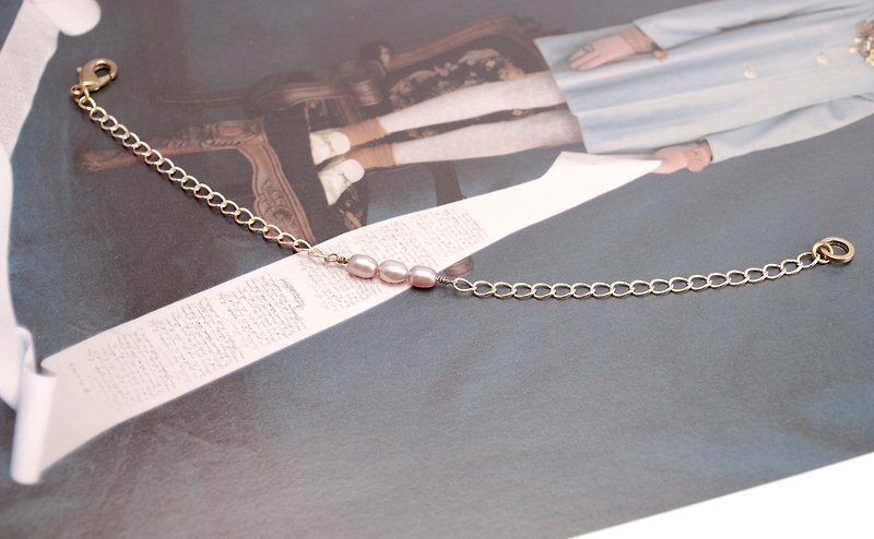 ❈La Don Ladong ❈ - Button Bracelet - Simple Mini Pink Purple Pearl June Birthstone - Bracelets - Other Metals Gold