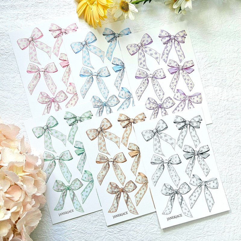 Flower pattern ribbon paper - สติกเกอร์ - กระดาษ 
