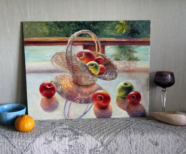 【ブリ】りんご 静物画 こぶしとリンゴ | 高島野十郎の世界 | 福岡県立バーチャル美術館