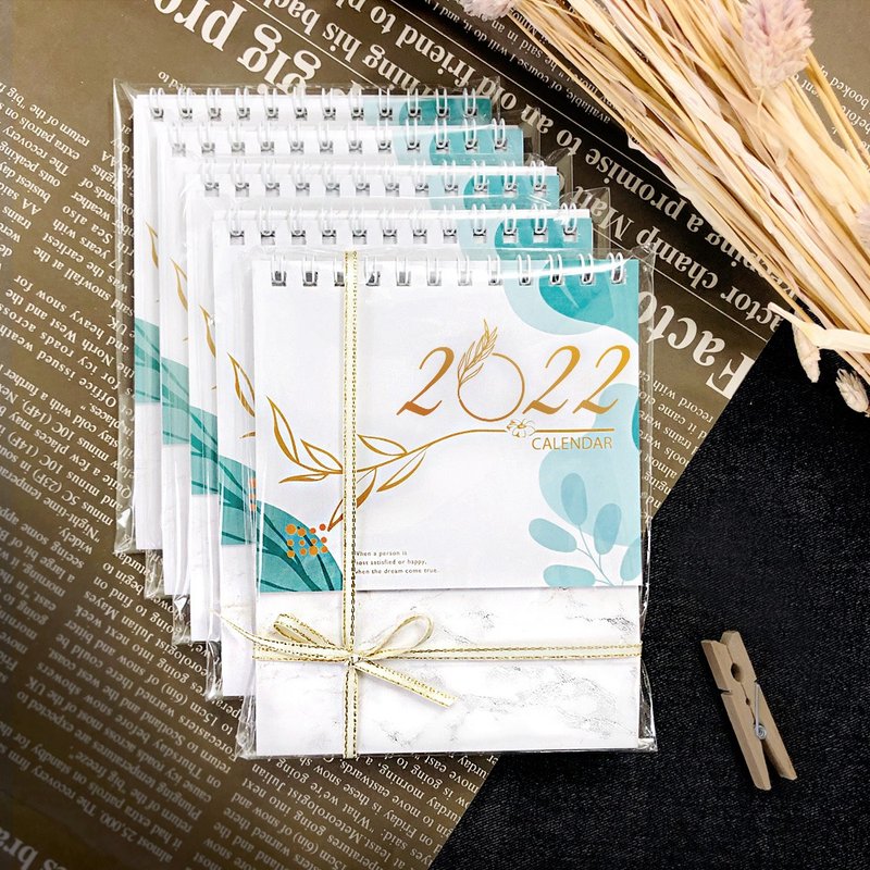 大理石紋2022年小桌曆-婚禮小物-探房禮-桌上禮-送客禮-婚禮佈置 - 日曆/月曆/年曆 - 紙 多色