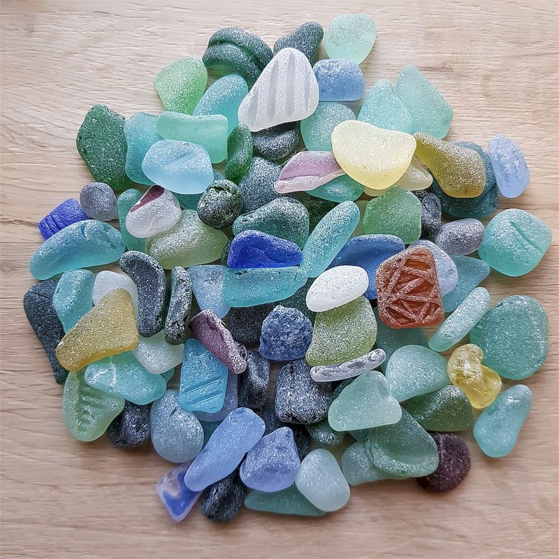 Genuine sea glass. 1/2 pound Colorful sea glass for you art - อื่นๆ - แก้ว หลากหลายสี