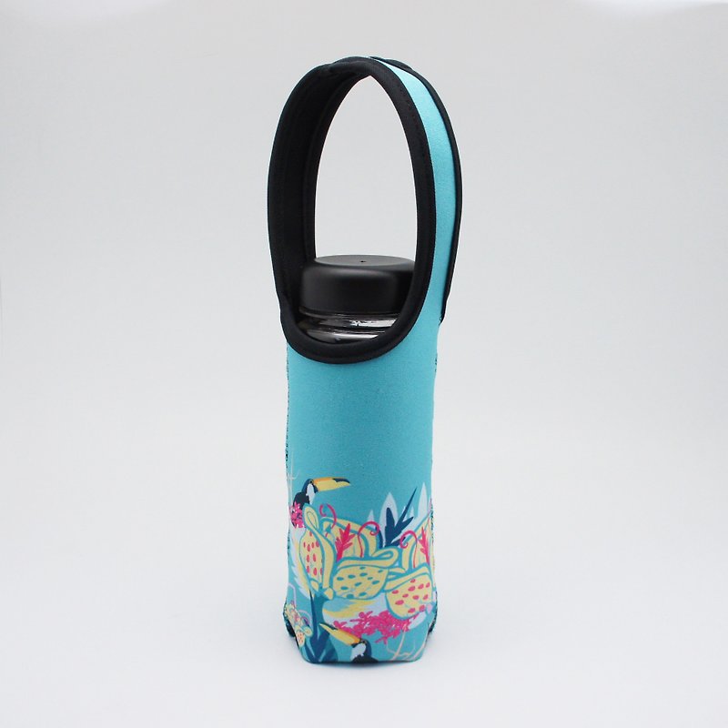 BLR Water Bottle Tote  BRAIN CANDY [ Tropical bird ] TC44 - Beverage Holders & Bags - Polyester Green
