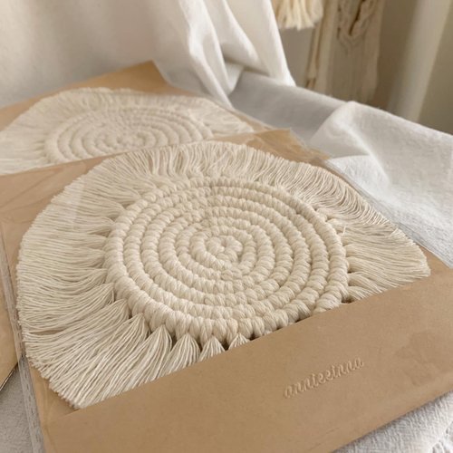 𝐚𝐧𝐧𝐢𝐞𝐞𝐢𝐧𝐧𝐚 |macrame studio Macrame 波希米亞 編織 圓形 杯墊 l B款 C款