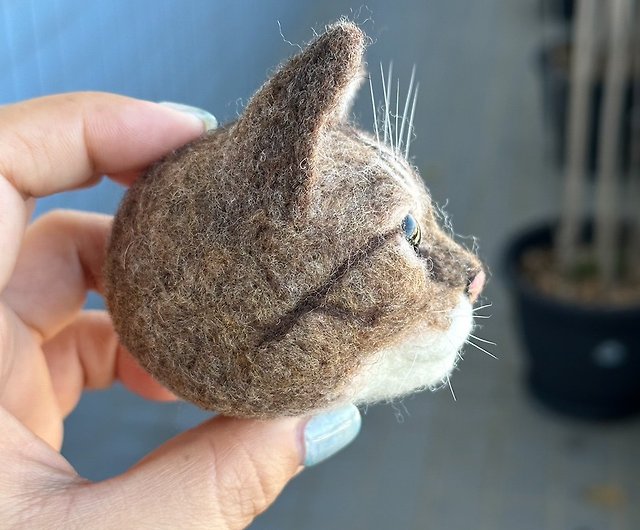 カスタマイズ可能】羊毛フェルト手作りリアル猫キーホルダー