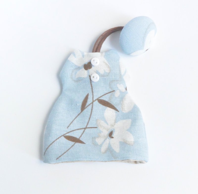 Tutu Dress Key Case-White Flower - Keychains - Cotton & Hemp Blue