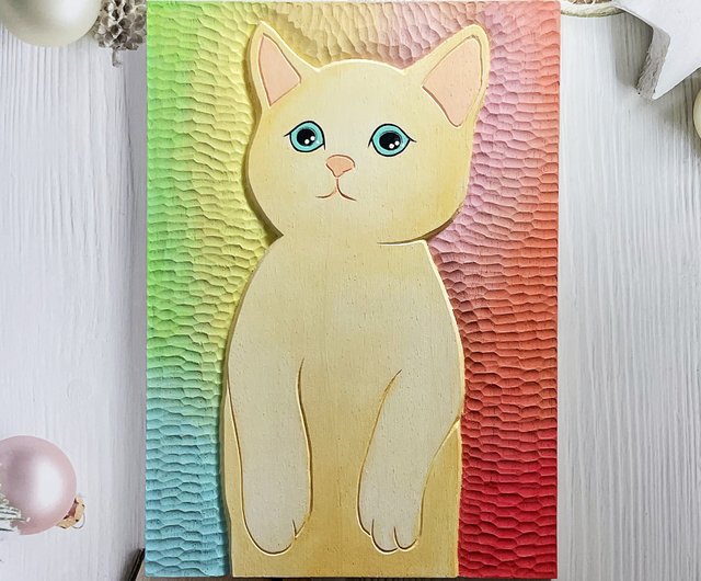 木彫りのレリーフ付き 絵画（size中） 木彫りレリーフ付き 絵画（size中）新 デザイン