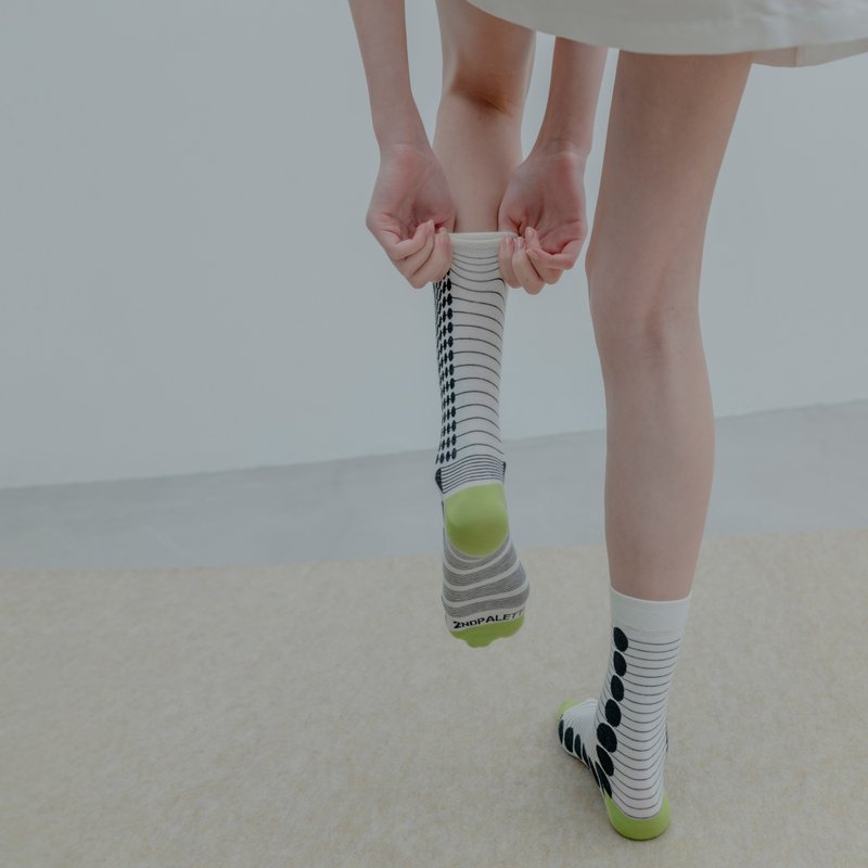 グリーンフロッグ ドット・greenfrog_dot / organic cotton  /socks - 襪子 - 棉．麻 綠色