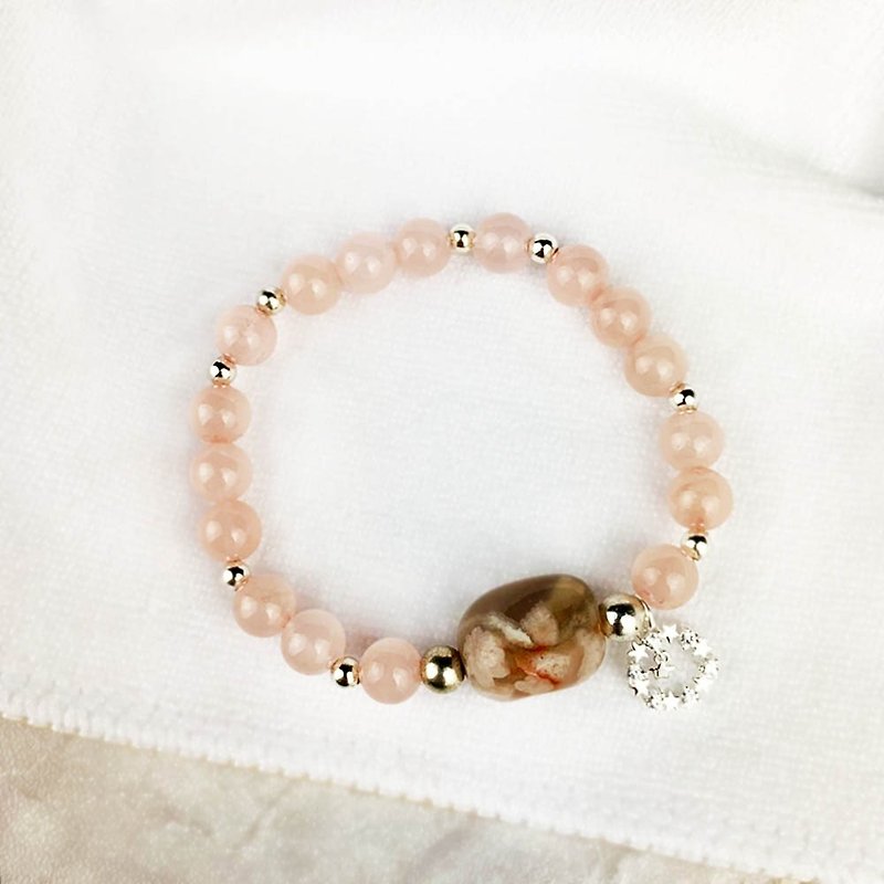 |Simple series|Sakura first love season (S925 bracelet x bracelet x handmade x custom.) - Bracelets - Gemstone Pink