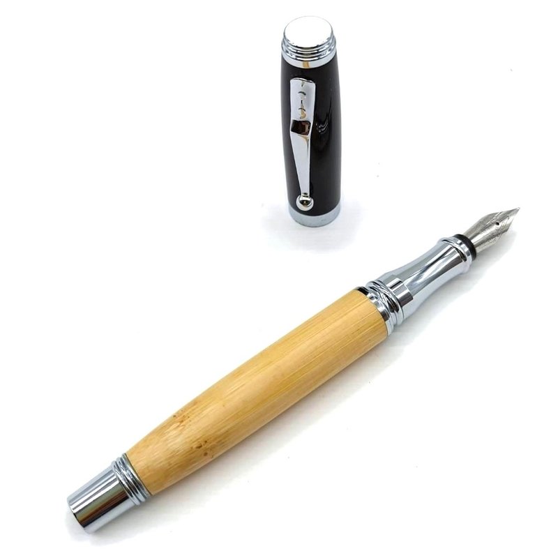 竹筆 Bamboo 鋼筆 德國尖 附PU皮套 卡式墨水 虎之鶴 惜福品 - 鋼筆 - 竹 