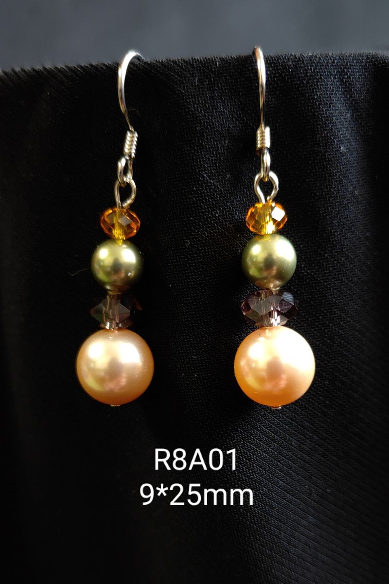 *我是設計*R8A01施華洛世奇水晶.珍珠耳環 - 耳環/耳夾/耳骨夾 - 珍珠 