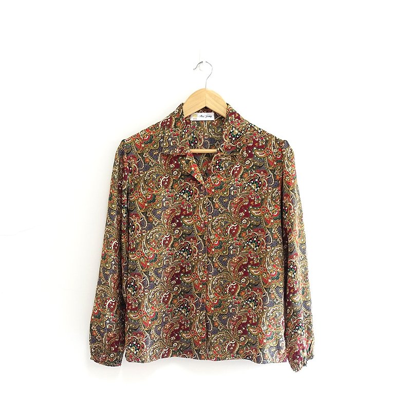 │Slowly│ Gorgeous flowers - vintage shirt │ vintage. Vintage. - Women's Shirts - Polyester Multicolor