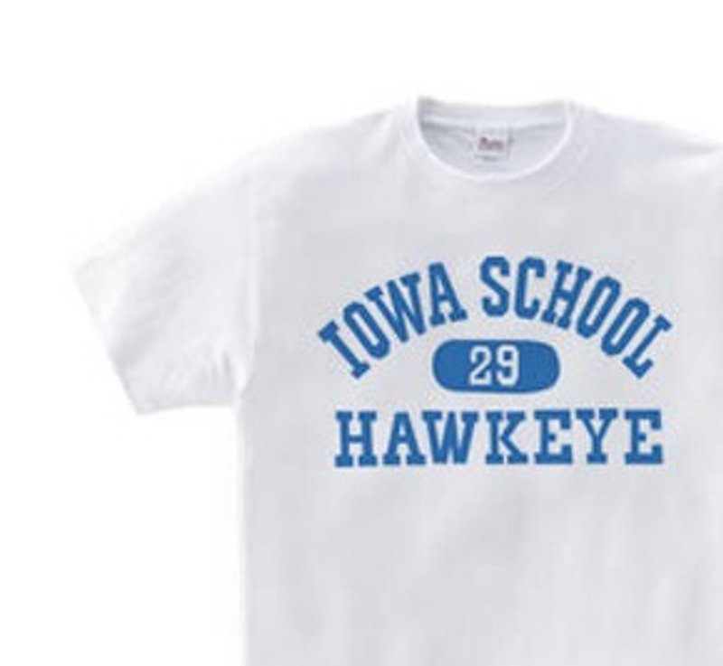 Iowa College & Number WS ~ WM • S ~ XL T-shirt order product] - Unisex Hoodies & T-Shirts - Cotton & Hemp White