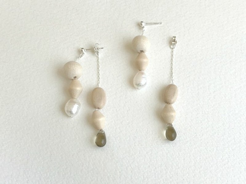 【SV925】Balance（pierced earrings） - Earrings & Clip-ons - Wood Silver