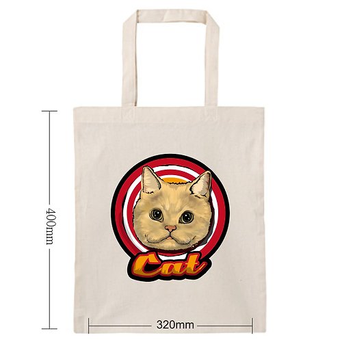 CHIC SHOP 插畫設計館 奶油貓 橘貓 貓 插畫 原創設計 環保袋 帆布袋 購物袋 手提袋 包
