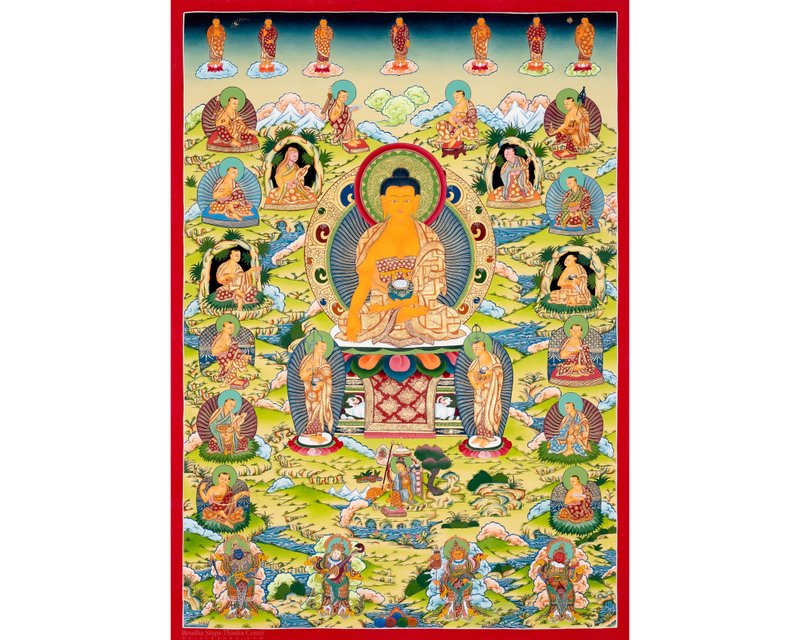 手繪十六羅漢唐卡畫 - 壁貼/牆壁裝飾 - 其他材質 多色