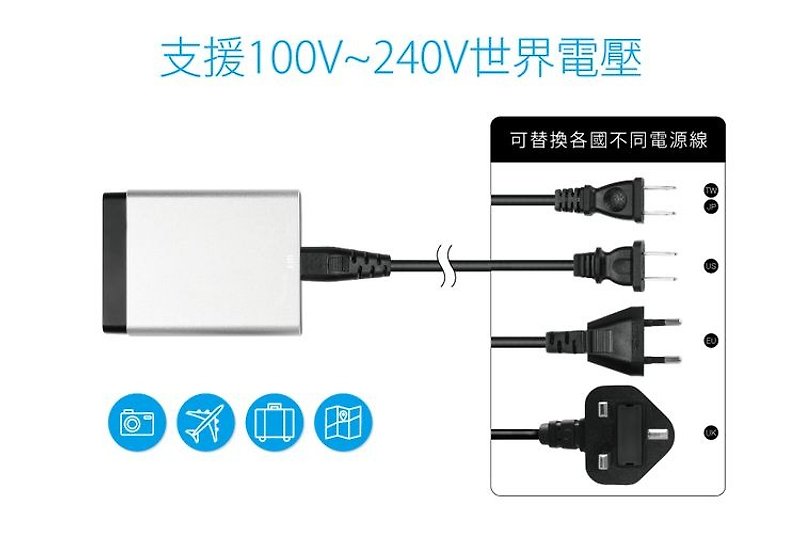 Just Mobile AC Power Cord Set- AluCharge Additional Purchase Item - ที่ชาร์จ - พลาสติก สีดำ