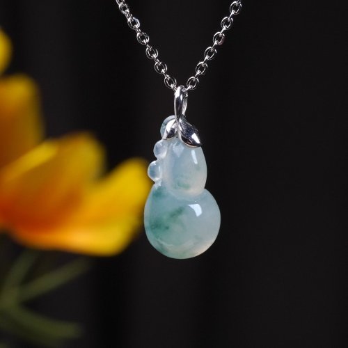 瓔珞珠寶盒 E.L.Jewelry Box 冰種飄花翡翠葫蘆項鍊 18K金墜頭 | 天然緬甸玉A貨翡翠 | 送禮