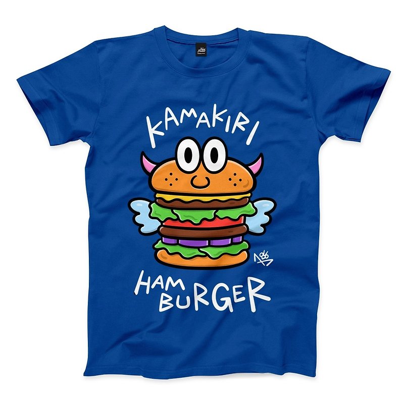 HAMBURGER  - サファイア - ニュートラルTシャツ - Tシャツ メンズ - コットン・麻 ブルー