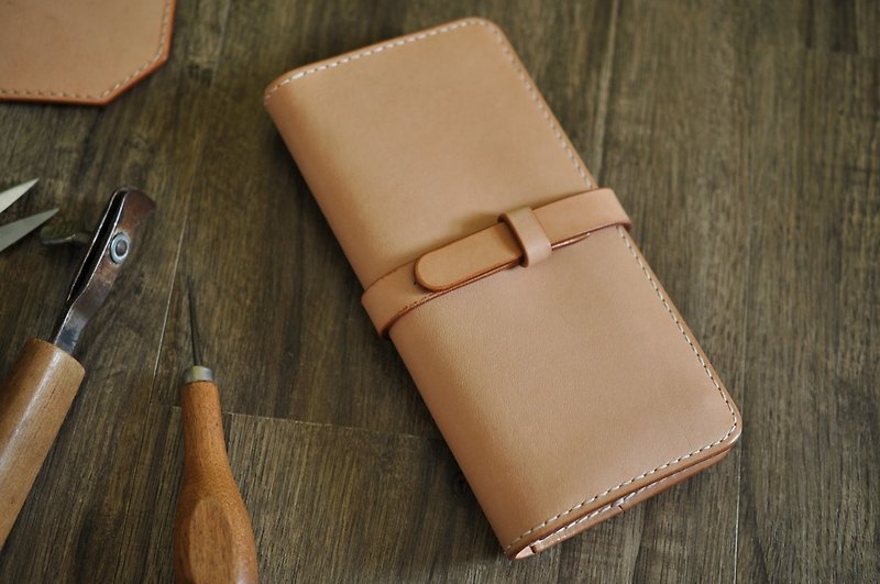 Long clip [South American vegetable tanning/Limited/Hand-sewn][17001] - Wallets - Genuine Leather Khaki
