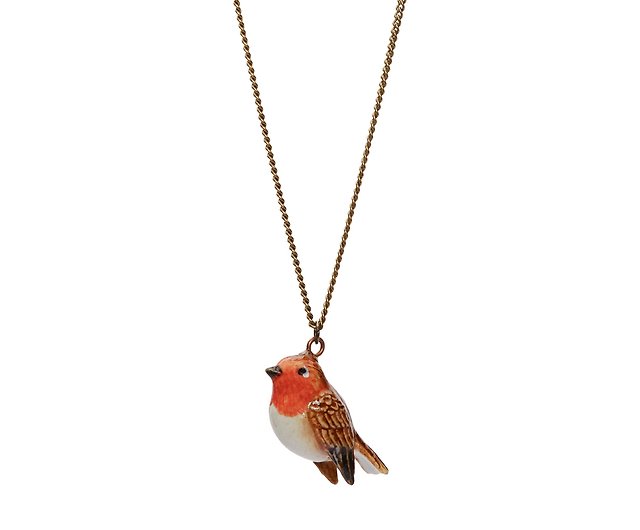 AndMary 手繪瓷項鍊-知更鳥禮盒裝Tiny Robin necklace - 設計館And