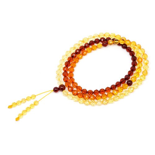 正佳珠寶 Gemsrich Jewelry 【正佳珠寶】琥珀 頂級鑽切彩虹琥珀 6.6-7mm 108顆念珠佛珠