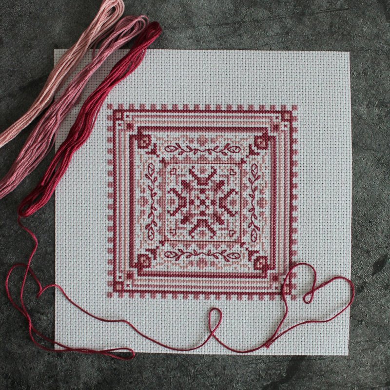 Cross stitch pattern Geometry, simple and easy cross stitch pattern PDF - Logo 設計/圖案設計 - 其他材質 