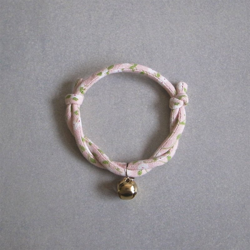 北欧綿の日本の犬と猫の首輪（調整可能）-淡い桃色（安全首輪） - 首輪・リード - コットン・麻 ピンク
