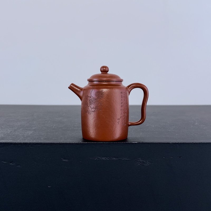 送禮紫砂壺茶壺小汲直 80cc 老料朱泥 易泡养 造型高直 适合大叶 - 茶壺/茶杯/茶具 - 陶 灰色