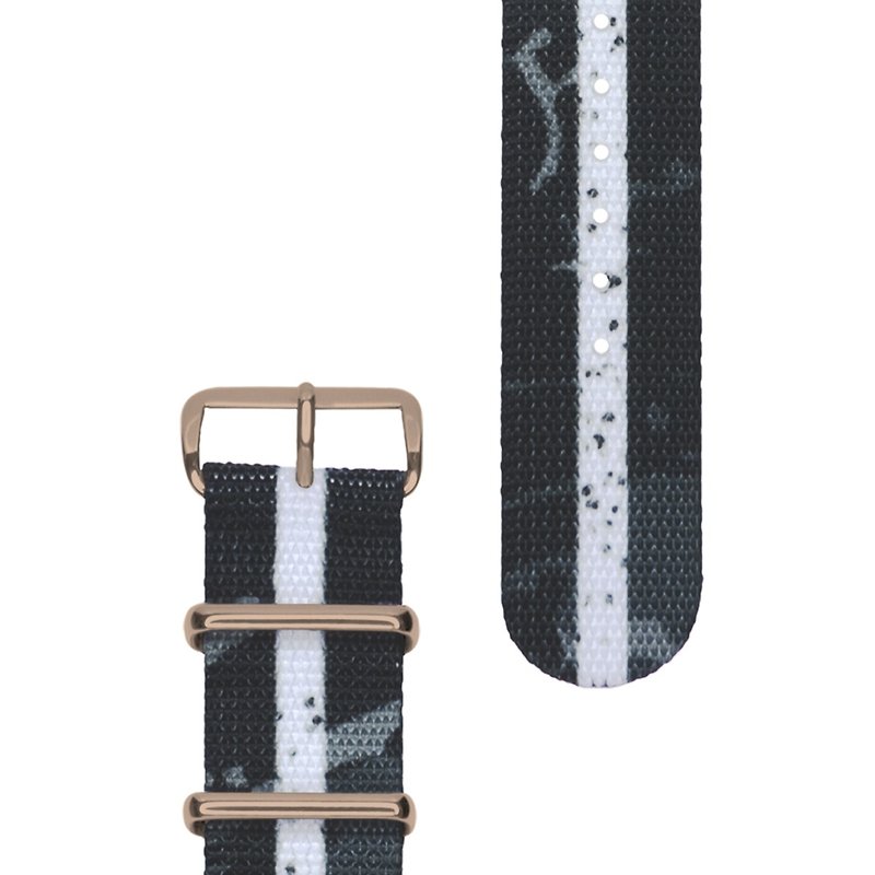 HYPERGRAND軍用錶帶 - 22mm - RUNWAY 冰河跑道 (玫瑰金釦) - 女裝錶 - 其他材質 灰色