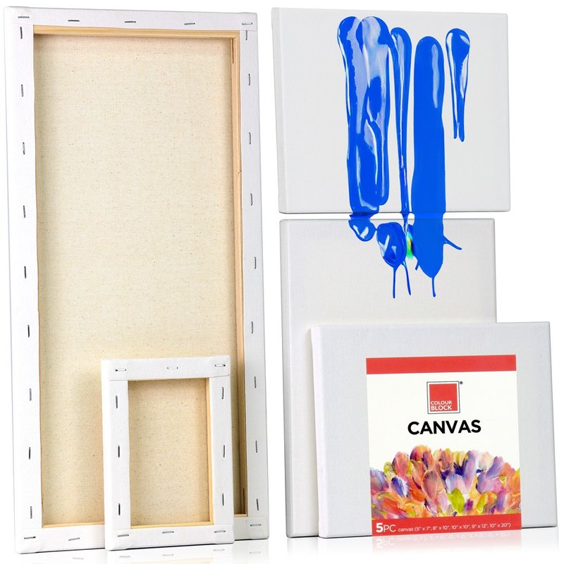 COLOUR BLOCK 5PCS canvas frame set fluid painting frame canvas - วาดภาพ/ศิลปะการเขียน - ผ้าฝ้าย/ผ้าลินิน 