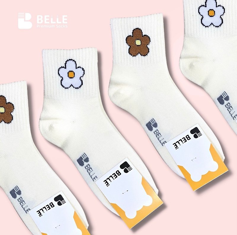 Polyester Socks White - BelleStranger Blossom Bloom Socks