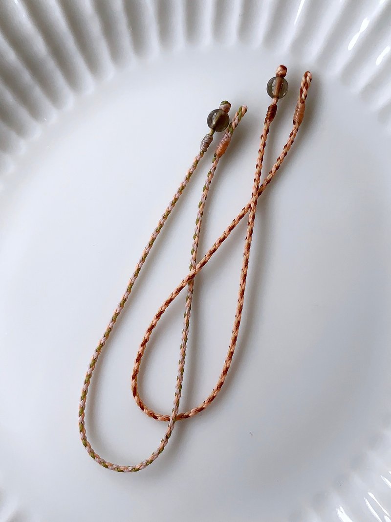 Citrine/Four-strand ultra-fine Wax thread lucky rope/Change of seasons - Bracelets - Other Materials Brown