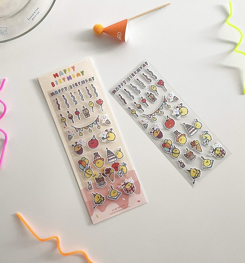 【現貨】Happy Birthday Removable Sticker 生日貼紙 - 貼紙 - 其他材質 透明