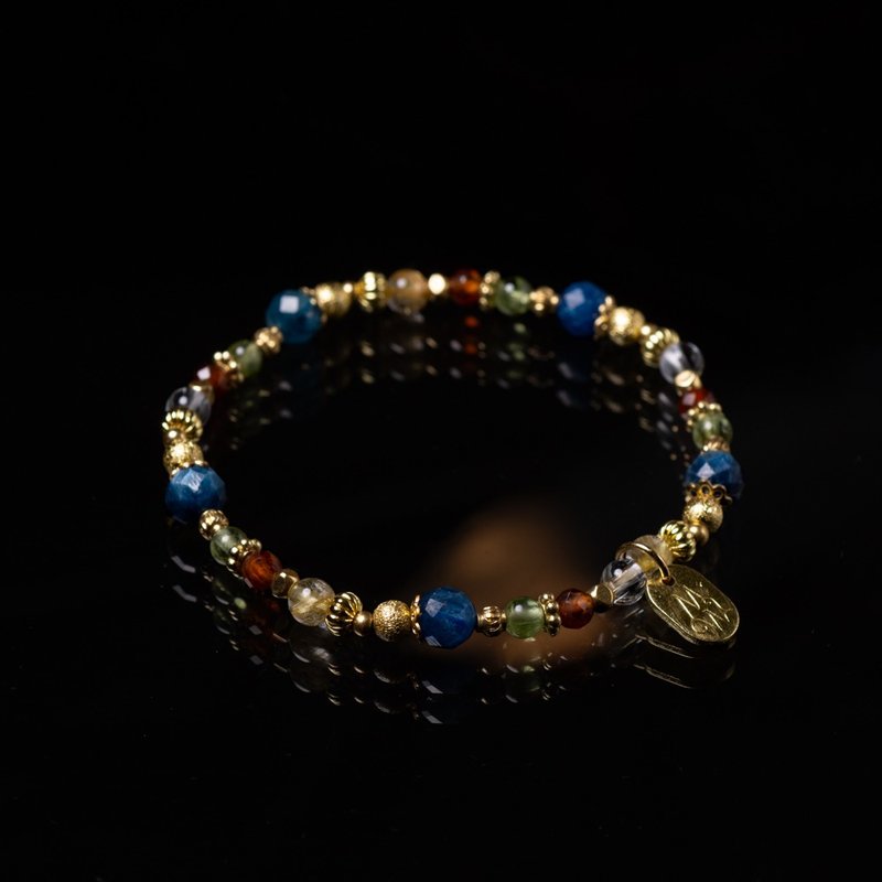 Beautiful Making Machine // C1608 Blue Crystal Titanium Bracelet - Bracelets - Gemstone 