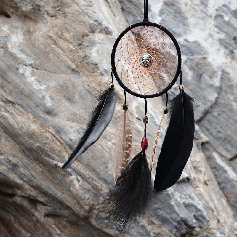 [Limited Edition] Courage丨Indian Style Birthday Gift Handmade Gift Lion Dream Catcher - Straightforward Black - Other - Other Materials Black