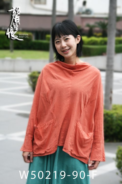 聲聲慢手染服飾 【聲聲慢】日系寬鬆設計長袖薄衣 淑女穿搭 手工染布 棉麻 手染