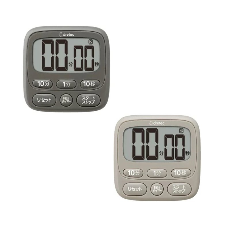 Dretec Large screen timer with clock T-612 - เครื่องครัว - พลาสติก สีเทา